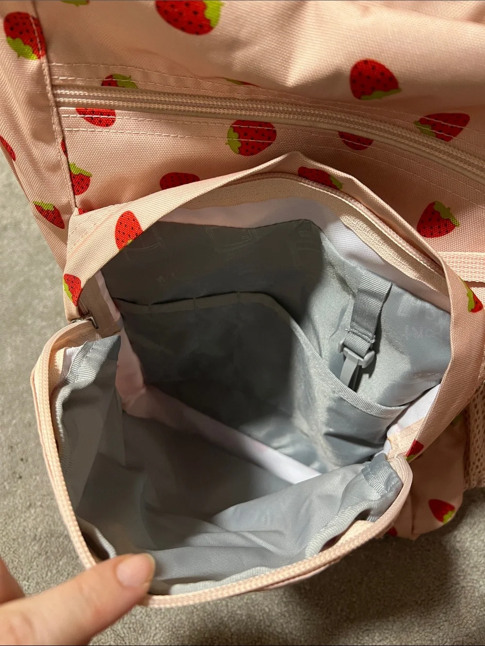 Jansport Pink Strawberry Print Backpack